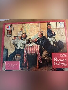 🧩 1000 piece MB Textured Puzzle “The Love Song” Norman Rockwell Series. Complete